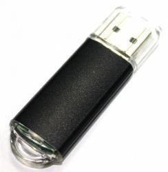 VF-675 металлическая флешка с пластиковым колпачком Черная 32GB