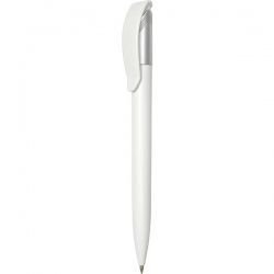 PR1137B-с Ручка автоматическая бело-серебристая
