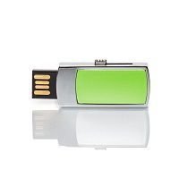 MN003 флешка металлическая с пластиковой вставкой зеленая 8GB