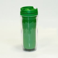 Термостакан пластиковый зелёный под полиграфическую вставку 350 мл