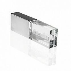 ST001 флешка-кристал стекло с матовым колпачком 4GB