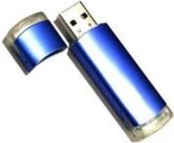 VF-604 алюминиевая флешка с пластиковыми вставками Синяя 16GB