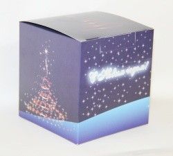 Коробка для кружки новогодняя темно синяя "С новым годом"